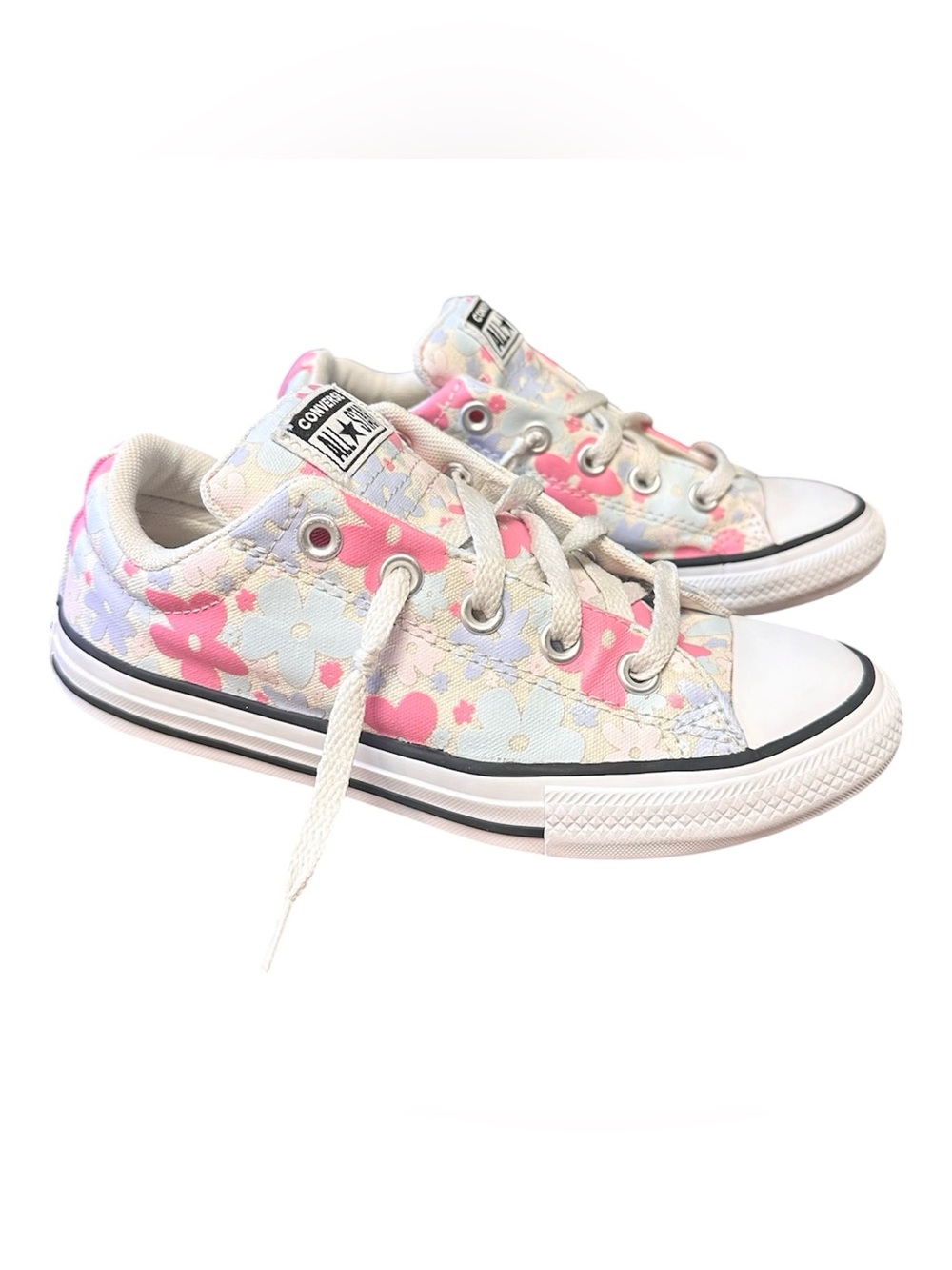 Converse Girls Size 3 Street Ox low-top sneakers floral print pink blue
